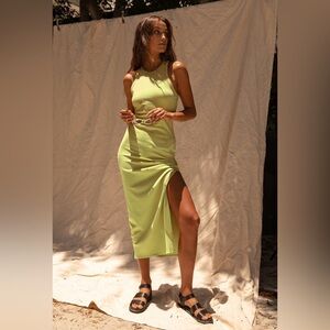 Lulus high neck ribbed midi dress